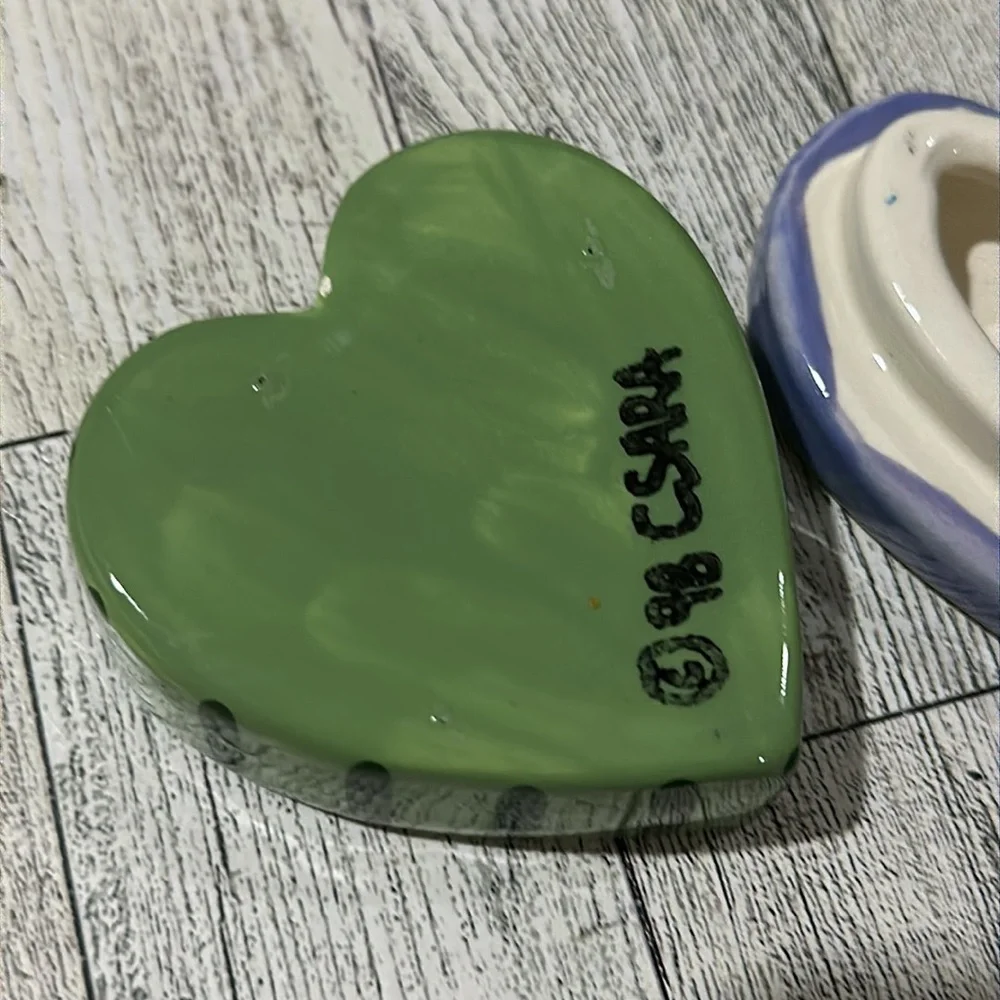 Vintage 1998 You are my daughter small ceramic hand painted trinket heart box